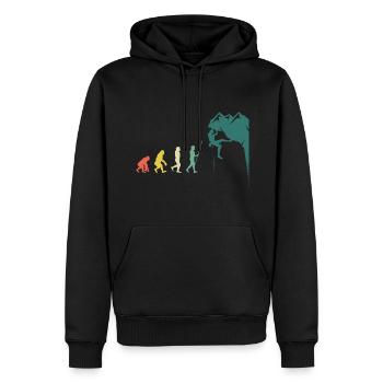 Boulderer Evolution Klettern Kletterwand - Männer Premium Bio Hoodie - Schwarz - Vorne - Nico (187cm)
