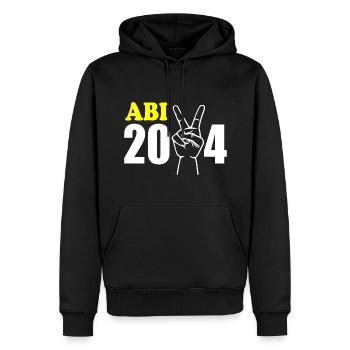 Abi 2024 - Männer Premium Bio Hoodie - Schwarz - Vorne - Nico (187cm)