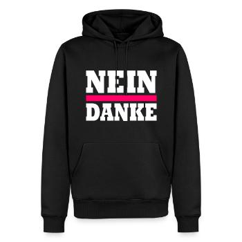 Nein danke - Männer Premium Bio Hoodie - Schwarz - Vorne - Nico (187cm)