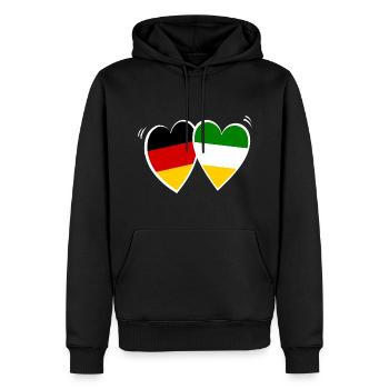 Amour italien allemand - Sweat à capuche Premium bio Homme - noir - Devant - Nico (187cm)