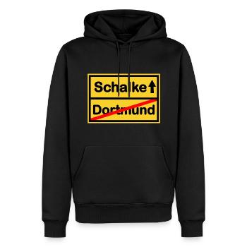 Die Schalker - Männer Premium Bio Hoodie - Schwarz - Vorne - Nico (187cm)