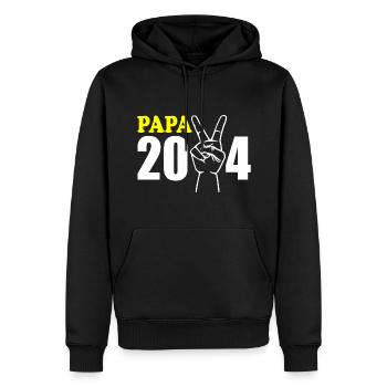 Papa 2024 - Männer Premium Bio Hoodie - Schwarz - Vorne - Nico (187cm)