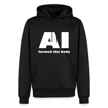 Artificial intelligence is coming - Men’s Premium Organic Hoodie - black - Front - Nico (187cm)