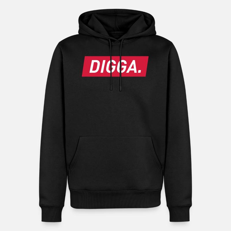 Digga. - Männer Premium Bio Hoodie - Schwarz
