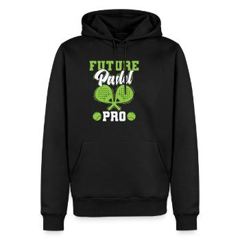 Future Padel Pro Tennis Ballsport - Sweat à capuche Premium bio Homme - noir - Devant - Nico (187cm)