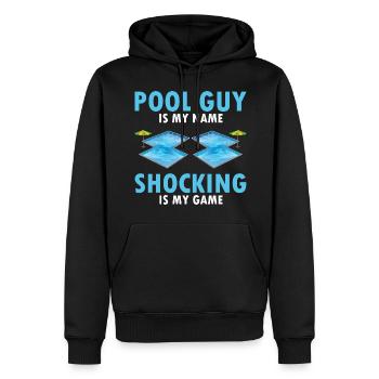 Bademeister Designs für Pooltechniker - Männer Premium Bio Hoodie - Schwarz - Vorne - Nico (187cm)