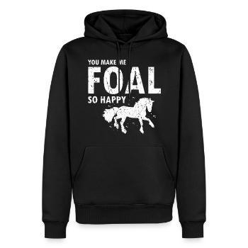 Cydesdale Rider et dessin de cheval de trait - Sweat à capuche Premium bio Homme - noir - Devant - Nico (187cm)