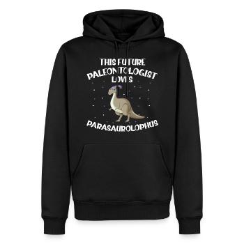 Paläontologie-Lehrer und Parasaurolophus Motif - Männer Premium Bio Hoodie - Schwarz - Vorne - Nico (187cm)