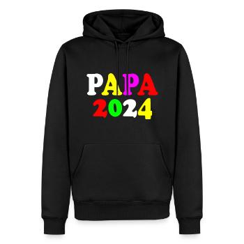 Papa 2024 - Männer Premium Bio Hoodie - Schwarz - Vorne - Nico (187cm)
