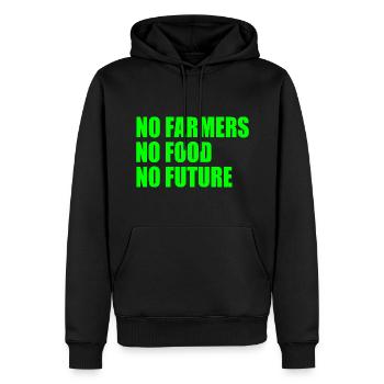 no farmers no food no future - Men’s Premium Organic Hoodie - black - Front - Nico (187cm)