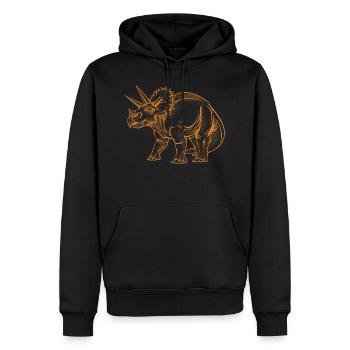 Triceratops - Männer Premium Bio Hoodie - Schwarz - Vorne - Nico (187cm)