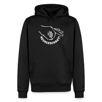 reingeschaut reingeguckt | Klassik Witz - Männer Premium Bio Hoodie - Schwarz - Vorne - Nico (187cm)