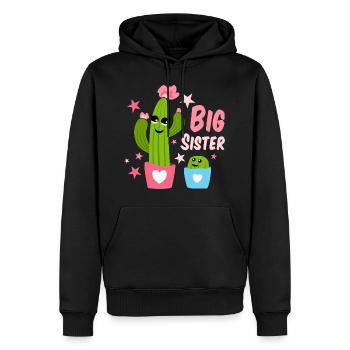 Big Sister Cactus Design - Sweat à capuche Premium bio Homme - noir - Devant - Nico (187cm)