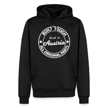 Chez soi en Autriche - Sweat à capuche Premium bio Homme - noir - Devant - Nico (187cm)