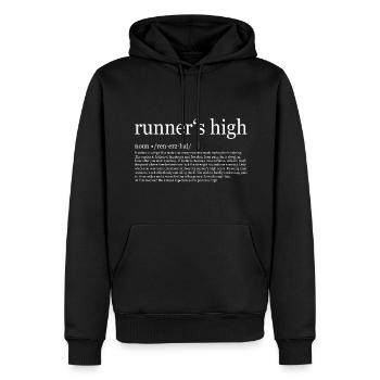 Runners high Bedeutung Geschenk Marathon Jogging - Männer Premium Bio Hoodie - Schwarz - Vorne - Nico (187cm)