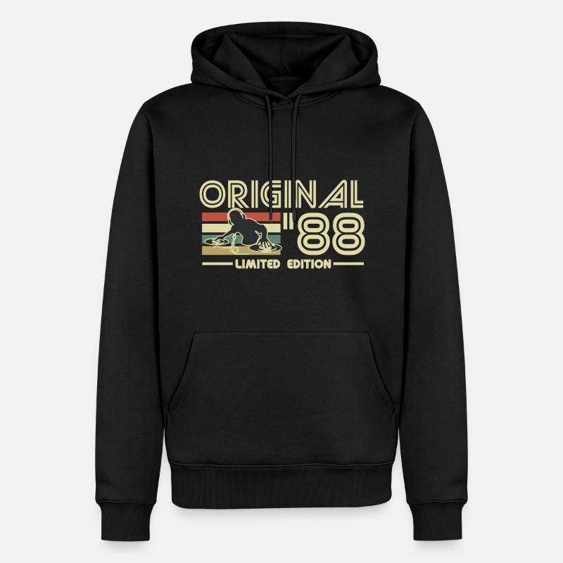 1988 - Sweat à capuche Premium bio Homme - noir