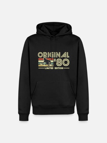 1980 - Men’s Premium Organic Hoodie - black