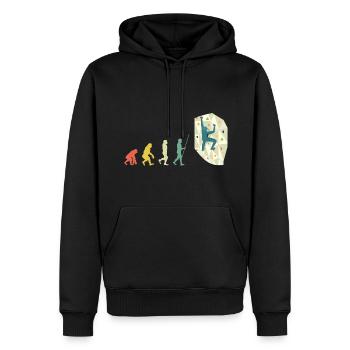 Boulderer Bouldern Evolution Geschenk - Männer Premium Bio Hoodie - Schwarz - Vorne - Nico (187cm)