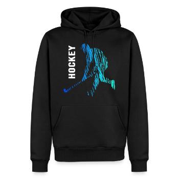 Feldhockey Hockeyspieler "Hockeyspiel" Hockey - Männer Premium Bio Hoodie - Schwarz - Vorne - Nico (187cm)