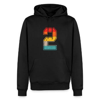 2 Jahre Retro Trikot Nummer 2 T-shirt Nummer 2 - Männer Premium Bio Hoodie - Schwarz - Vorne - Nico (187cm)
