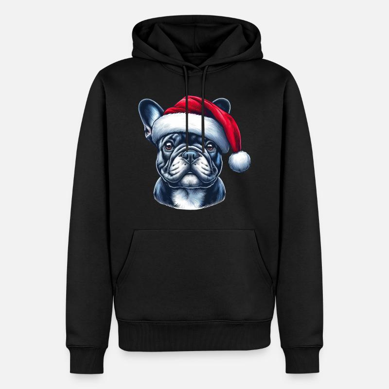 Frenchie présente - Sweat à capuche Premium bio Homme - noir