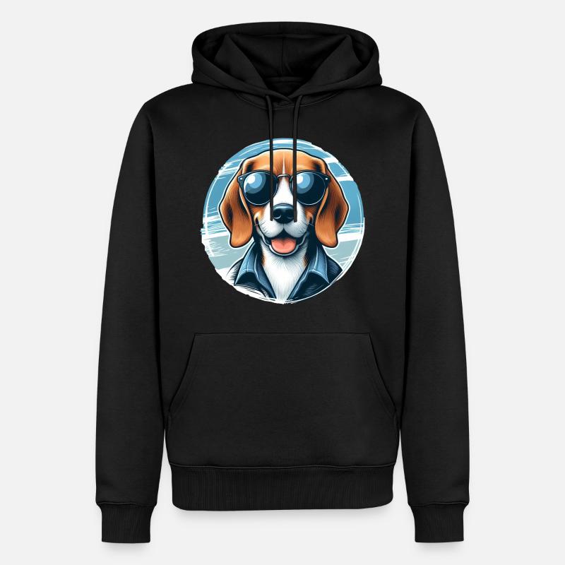 Beagle Das Modell - Männer Premium Bio Hoodie - Schwarz