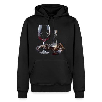 Skorpion Wein - Männer Premium Bio Hoodie - Schwarz - Vorne - Nico (187cm)