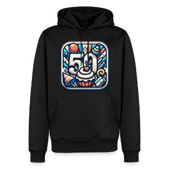 50 Retro Birthday Gift Idea - Men’s Premium Organic Hoodie - black - Front - Nico (187cm)