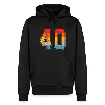 Maillot rétro 40 ans Numéro 40 T-shirt numéro 40 - Sweat à capuche Premium bio Homme - noir - Devant - Nico (187cm)