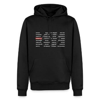 Football Villes Kansas City - Sweat à capuche Premium bio Homme - noir - Devant - Nico (187cm)