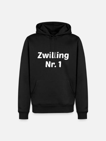 Zwilling Nr.1 Zwillinge Geschenk - Männer Premium Bio Hoodie - Schwarz