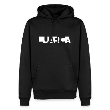 LUARCA – Asturies – Espagne - Sweat à capuche Premium bio Homme - noir - Devant - Nico (187cm)