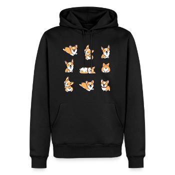 Kawaii Corgi - Männer Premium Bio Hoodie - Schwarz - Vorne - Nico (187cm)
