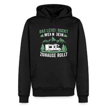 Das leben rockt wenn dein zuhause rollt wohnmobil - Männer Premium Bio Hoodie - Schwarz - Vorne - Nico (187cm)