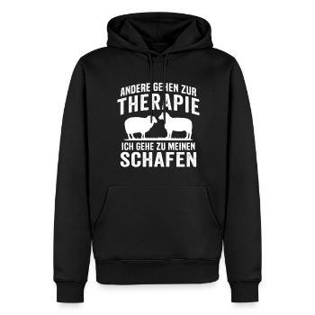 ich gehe zu meinen schafen schaf t-shirt schafe - Männer Premium Bio Hoodie - Schwarz - Vorne - Nico (187cm)