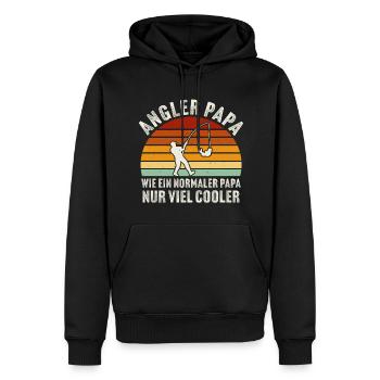 Angler papa wie ein normaler papa nur viel cooler - Männer Premium Bio Hoodie - Schwarz - Vorne - Nico (187cm)