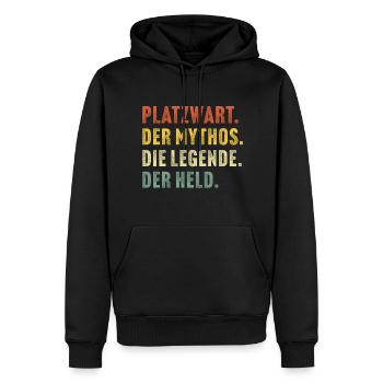 Platzwart der mythos die legende der held - Männer Premium Bio Hoodie - Schwarz - Vorne - Nico (187cm)