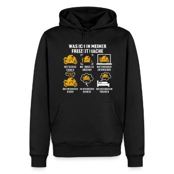 Was ich in meiner freizeit mache motorrad - Männer Premium Bio Hoodie - Schwarz - Vorne - Nico (187cm)