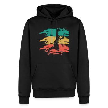 retro basketball - Männer Premium Bio Hoodie - Schwarz - Vorne - Nico (187cm)