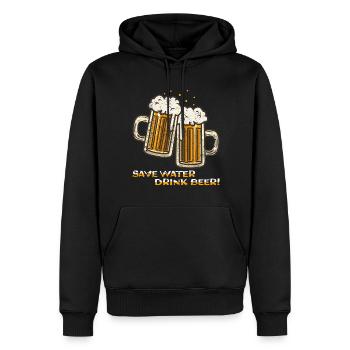 save water drink beer - Männer Premium Bio Hoodie - Schwarz - Vorne - Nico (187cm)