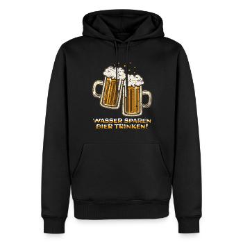 wasser sparen bier trinken - Männer Premium Bio Hoodie - Schwarz - Vorne - Nico (187cm)