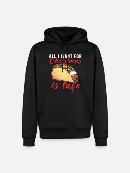 All i want for christmas is taco - Männer Premium Bio Hoodie - Schwarz