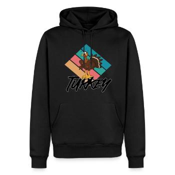 turkey - Männer Premium Bio Hoodie - Schwarz - Vorne - Nico (187cm)