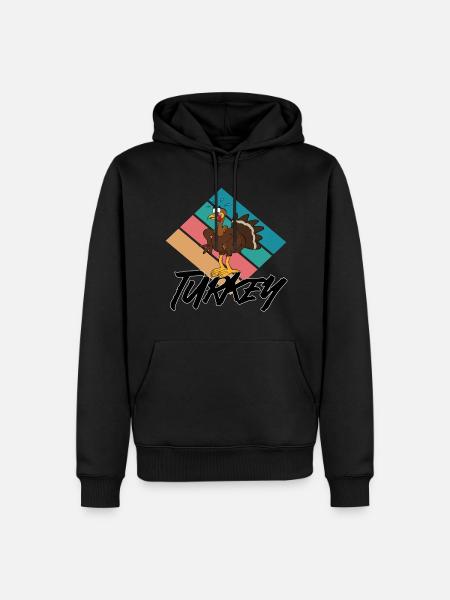 turkey - Männer Premium Bio Hoodie - Schwarz