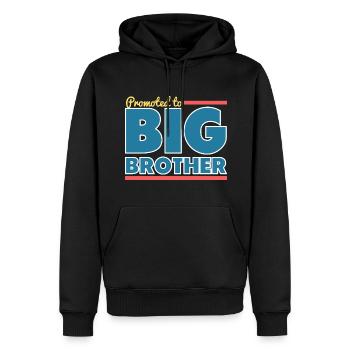 Frère aîné - Sweat à capuche Premium bio Homme - noir - Devant - Nico (187cm)