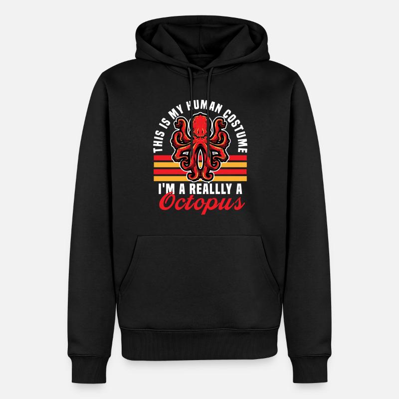octopus - Männer Premium Bio Hoodie - Schwarz