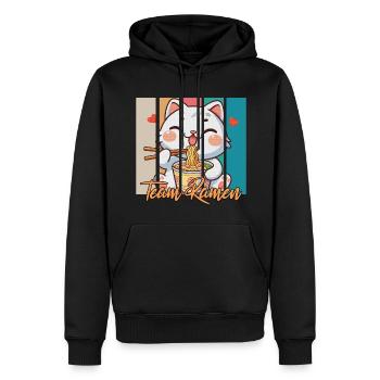 L’équipe Ramen - Sweat à capuche Premium bio Homme - noir - Devant - Nico (187cm)