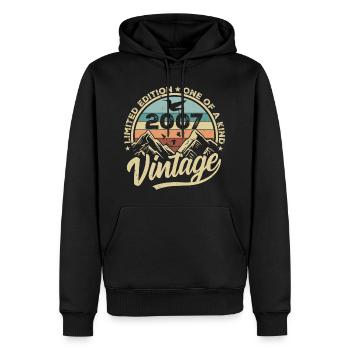 Original Jahrgang 2007 Geburtstagsgeschenk 2007 - Männer Premium Bio Hoodie - Schwarz - Vorne - Nico (187cm)