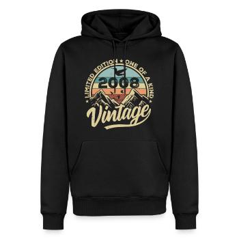 Original Jahrgang 2008 Geburtstagsgeschenk 2008 - Männer Premium Bio Hoodie - Schwarz - Vorne - Nico (187cm)