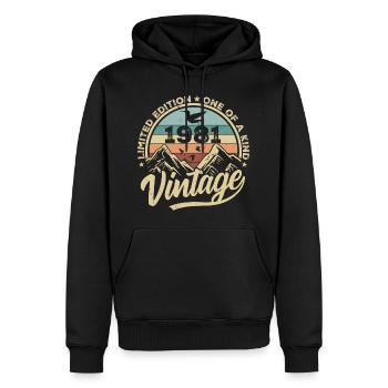 Original Jahrgang 1981 Geburtstagsgeschenk 1981 - Männer Premium Bio Hoodie - Schwarz - Vorne - Nico (187cm)